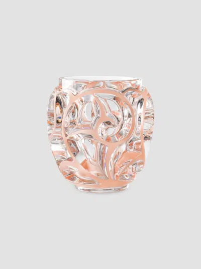 Lalique 100 Years Tourbillons Medium Crystal Vase In Pink