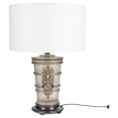 Pre-owned Lalique 1950 Marc  - Lamp Faune Pan Frosted Crystal With Grey Patina In Gray