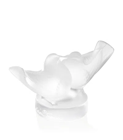 Lalique 2 Lovebirds Large Sculpture In Transparent
