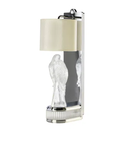 Lalique 2 Perruches Wall Lamp In Silver
