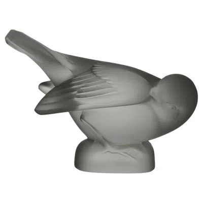 Pre-owned Lalique 20th Century Glass Sculpture Entitled "moineau Coquet" By  In Gray