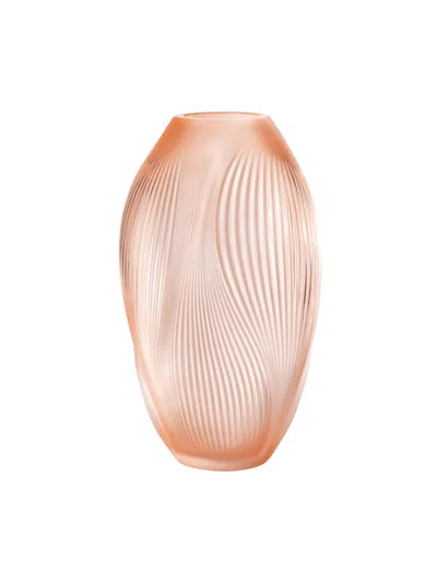 Lalique Alizé Crystal Vase In Pink