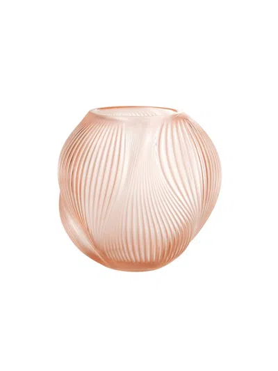Lalique Alizé Patina Crystal Vase In Pink