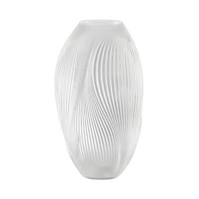 Lalique Alize Vase, Clear In White