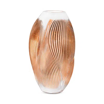 Lalique Alize Vase, Pink Gold In Brown