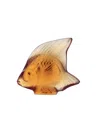 Lalique Amber Angelfish Figurine In Orange