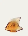 Lalique Amber Angelfish Figurine In Amber