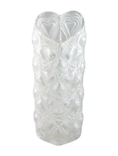 Pre-owned Lalique Amour Vase In Transparent