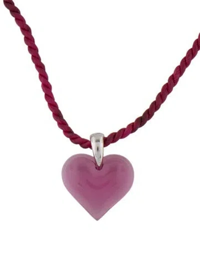 Pre-owned Lalique Amoureuse Beaucoup Pendant Necklace, 35" In Multi