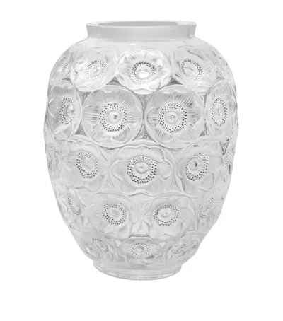 Lalique Anemone Grand Vase In Clear
