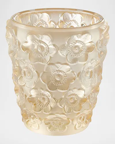 Lalique Anemones Gold Luster Crystal Votive