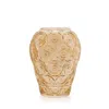 Lalique Anemones Vase In Gold Luster