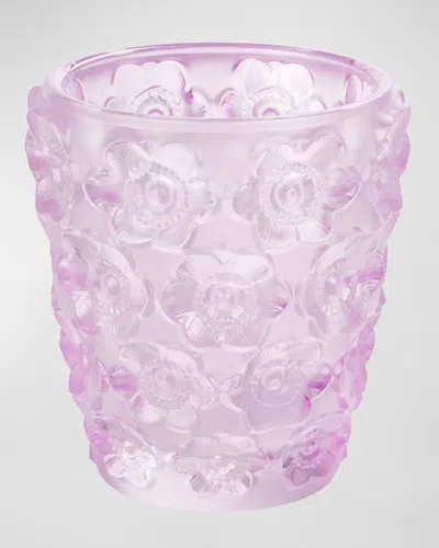 Lalique Anemones Votive Candleholder, Pink Luster
