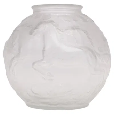 Pre-owned Lalique Art Deco Ball Vase By Karl Zentner, Satin Glass, Czech Republic, 1930 In Transparent