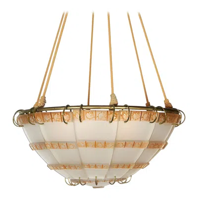 Pre-owned Lalique Art Deco "bande De Roses" Frosted Art Glass Chandelier By Rene  In Sand