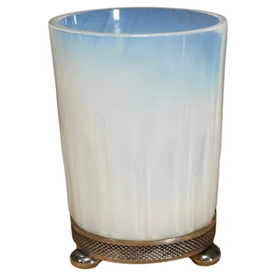 Pre-owned Lalique Art Deco Opalescent Glass And Silver Bowl, Vase Style , Sabino. France