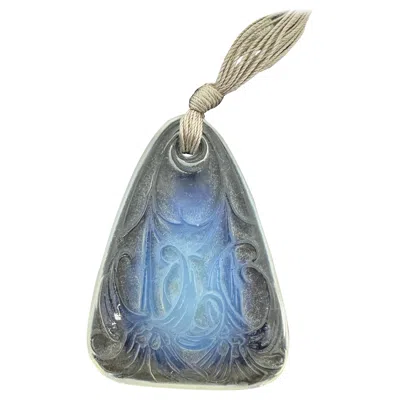 Pre-owned Lalique Art Nouveau Lys Lily Opalescent Glass Necklace Silk Cord 1920s In Multi
