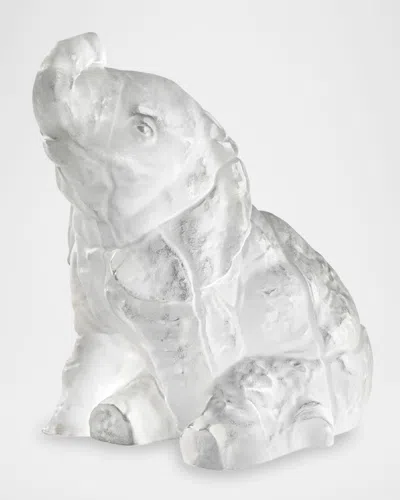 Lalique Crystal Elephant Sculpture In Transparent