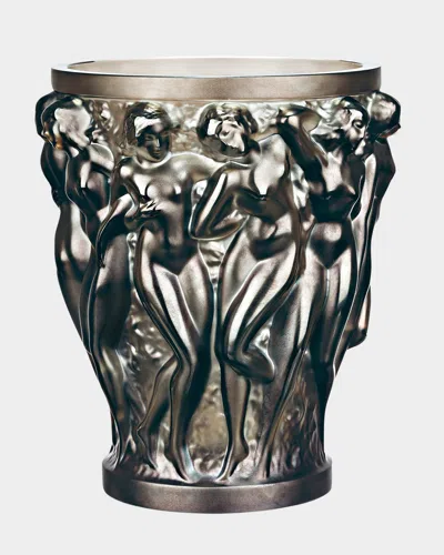 Lalique Bacchantes Bronze Vase In Silver