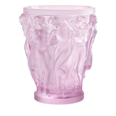 Lalique Bacchantes Pink Luster Vase