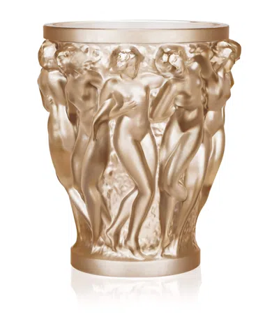 Lalique Bacchantes Small Vase In Brown