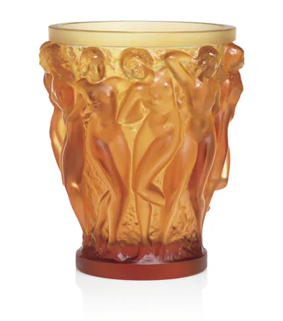 Lalique Bacchantes Vase In Orange
