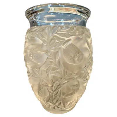 Pre-owned Lalique “bagatelle” Clear Glass Vase, France, Signed In Brown