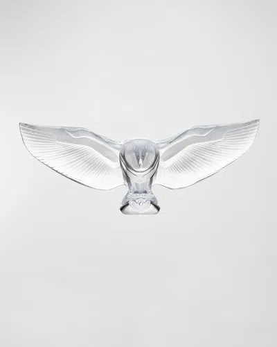 Lalique Barn Owl Sculpture, Clear In Transparent
