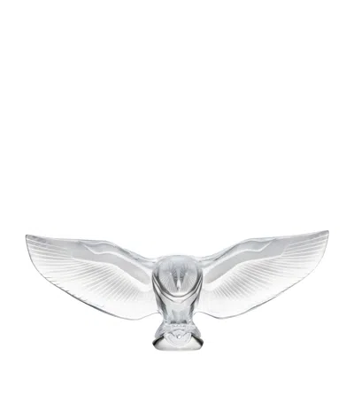 Lalique Barn Owl Sculpture In Clear