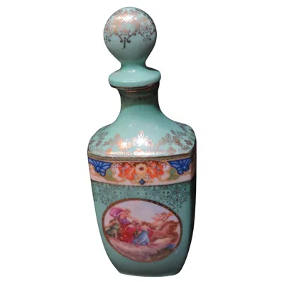 Pre-owned Lalique Beautiful 19th Century Painted Neoclassical Porcelain Bottle 1861 Prez Saxe In Gray