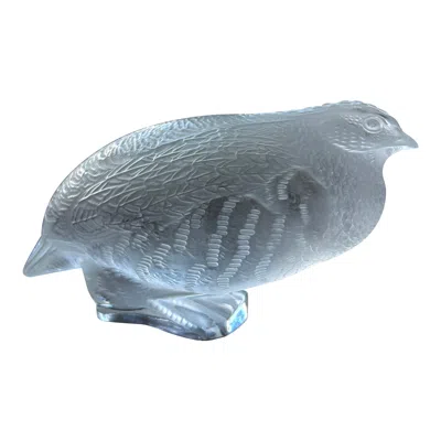 Pre-owned Lalique Beautiful & Highly Decorative Glass Quail Sculpture By  France 1960s In Gray
