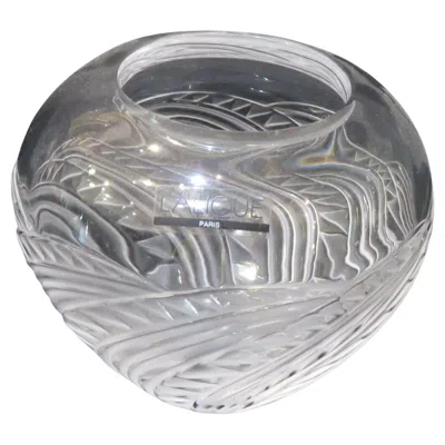 Pre-owned Lalique Beautiful Exquisite Estate Original  Scale Pattern Design Bowl Vase In Transparent