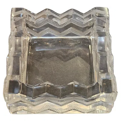 Pre-owned Lalique Beautiful Exquisite Estate Original  Zig Zag Pattern Design Ashtray In Transparent