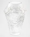 Lalique Crystal Caldera Medium Vase In Clear