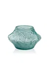 Lalique Persepolis Blue Crystal Caldera Small Votive Vase In Light Blue