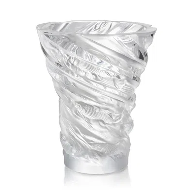 Lalique Carpes Koi Vase In White