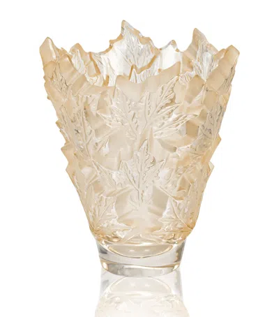 Lalique Champs-elysees Vase, Gold Luster