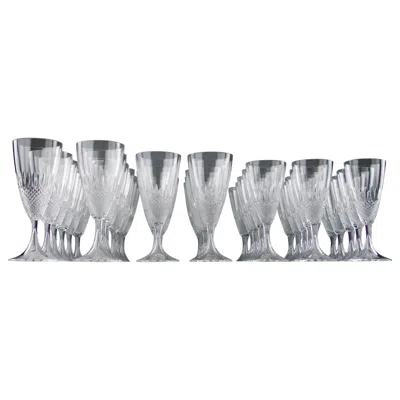 Pre-owned Lalique , "chinon" Model Crystal Service (39 Pieces), France 1970s In Gray