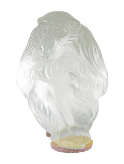 Pre-owned Lalique Chita Chimpanzee Figurine In Clear