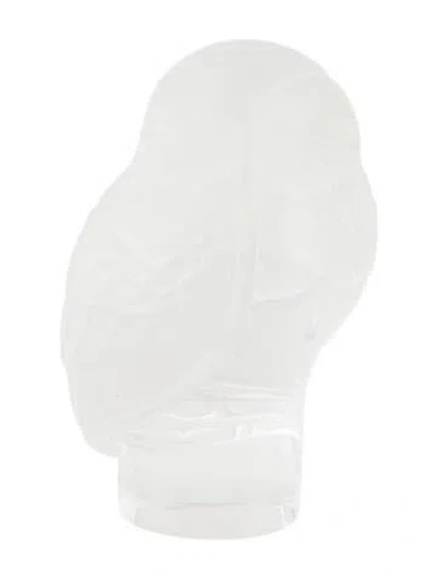 Pre-owned Lalique Chouette Owl Figurine In Transparent