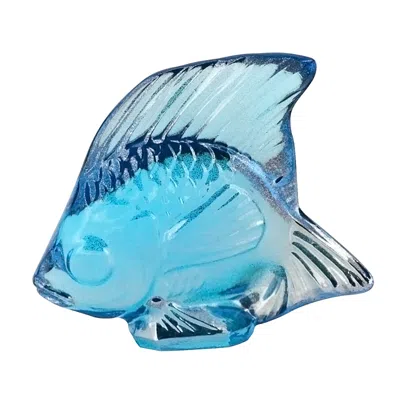 Lalique Classic Fish In Turquoise