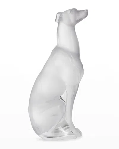 Lalique Clear Greyhound Sculpture In White