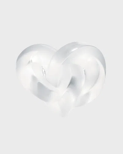 Lalique Crystal Heart Paperweight In Transparent