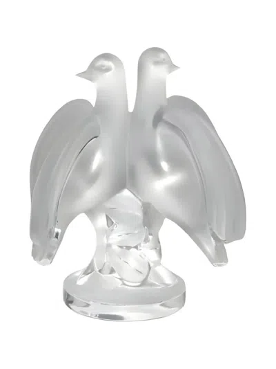 Lalique Couple Of Doves Crystal Figruine In White