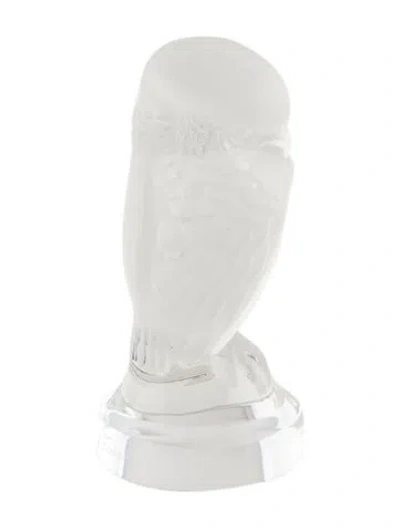 Pre-owned Lalique Cristal Owl Figurine In Transparent