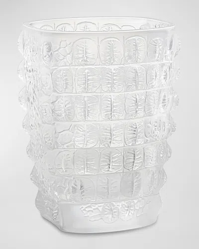 Lalique Croco Crystal Vase In Transparent