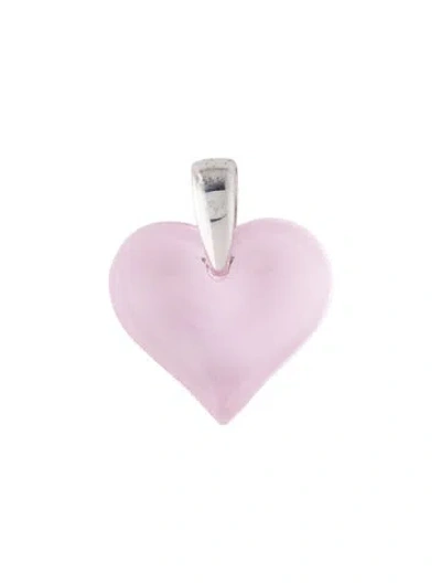 Pre-owned Lalique Crystal Amoureuse Beaucoup Pendant In Pink