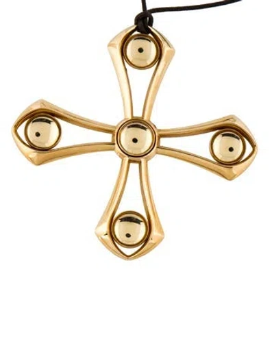 Pre-owned Lalique Crystal & Cord Osmose Large Cross Pendant Necklace, 33"