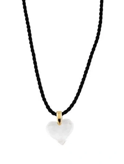 Pre-owned Lalique Crystal & Cord Pendant Necklace, 33.25" In Clear
