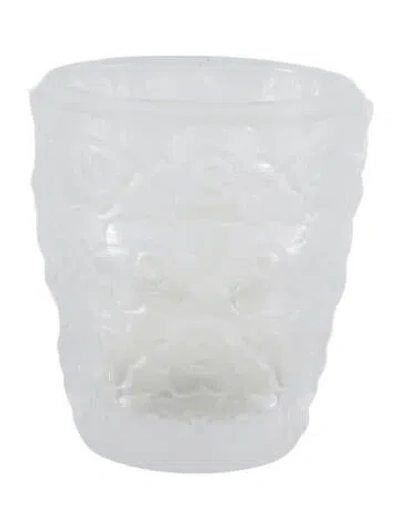 Pre-owned Lalique Crystal Anemone Votive W/ Tags In Clear